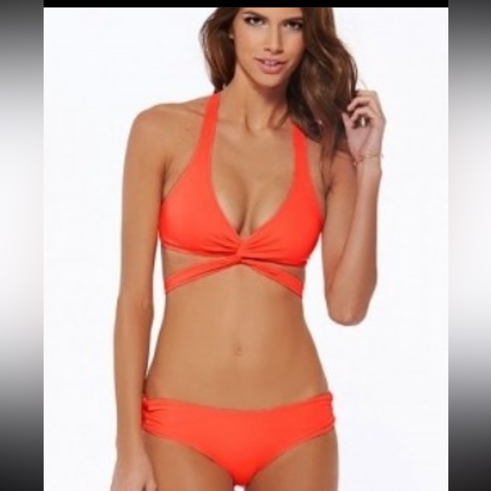 Wrap Sexy Orange Bikini halter top